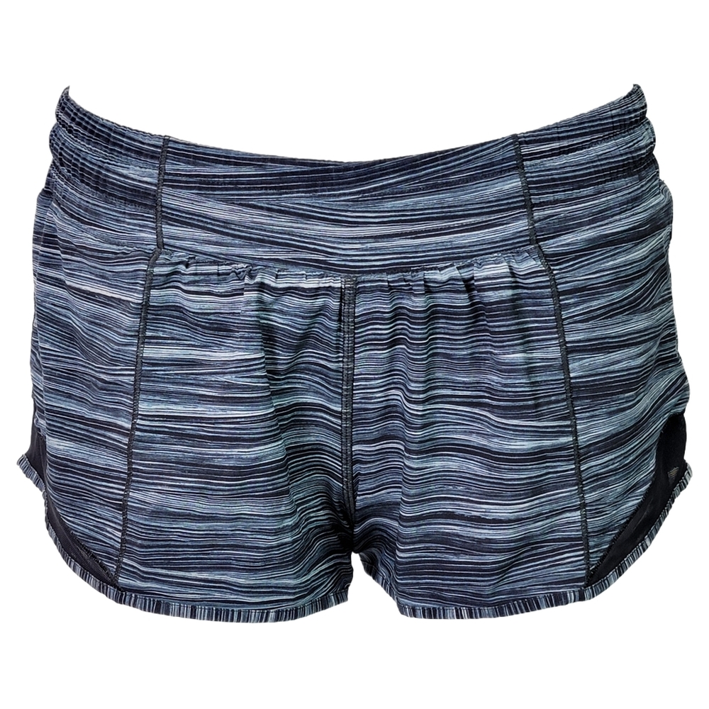 Lululemon Hotty Hot Short Low Tide Alpine White Black Lined sz4 (W7AIRR)